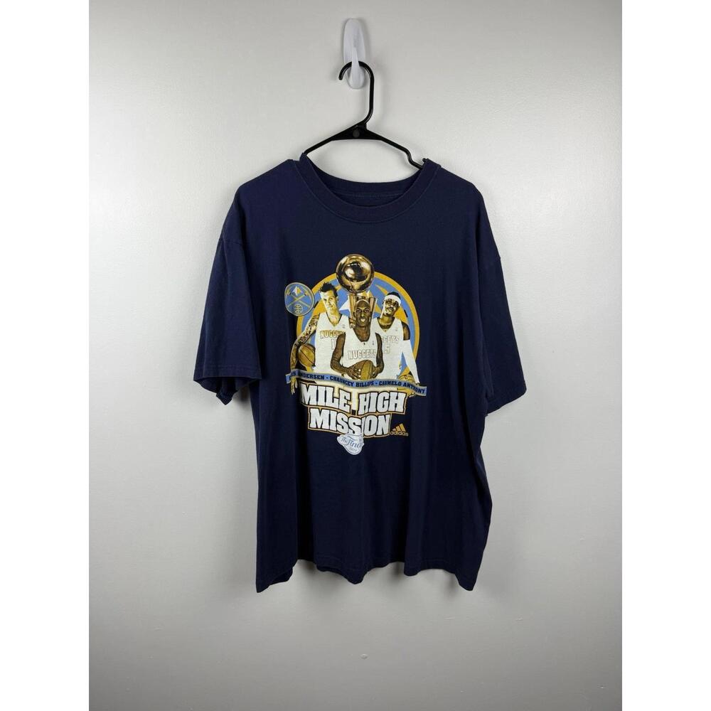 2009 Denver Nuggets Shirt Billups Carmelo Birdman Shirt Size 2Xl